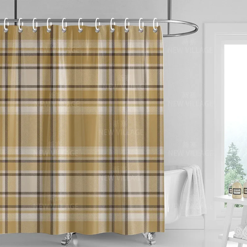 Home decoration shower curtains bathroom waterproof curtain fabric Living Room Modern Nordic Modern geometric pattern simple