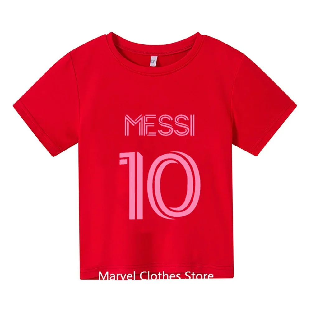 Messi Tshirt Kids football star printed children\'s clothing children\'s summer short-sleeved T-shirt casual tops