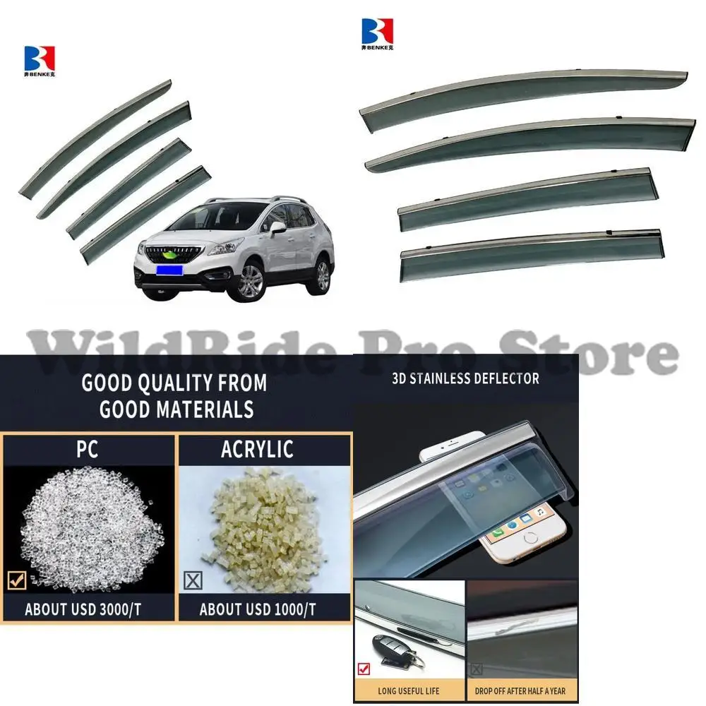 

1 set For PEUGEOT 3008 C 2013 Injection Deflector PC in Channel Car Window Visor