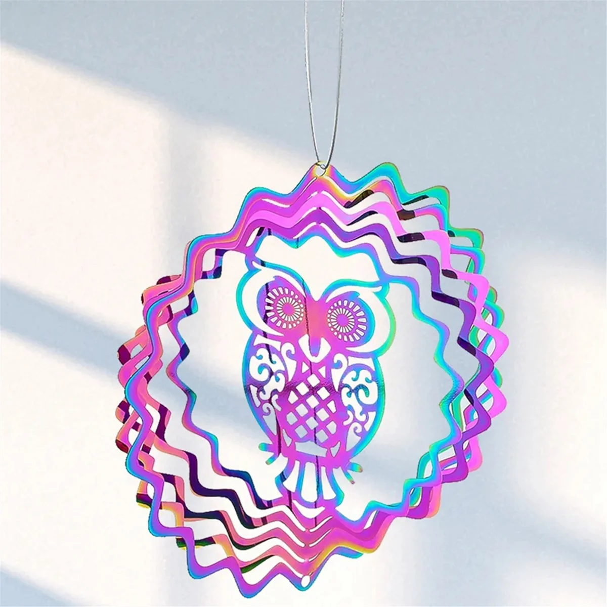 A71P Fee Farbverlauf Wind Spinner Skulptur 3D Windspiele Sun Catcher Staren Ball Spirale Schwanz Stabilisator