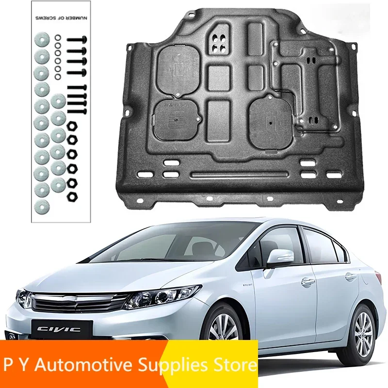 Car Accessories Black Under Engine Guard Mudguard Board Splash Shield Mud Fender Plate Panel For Honda CIVIC 2012-2015 1.8L 2.0L