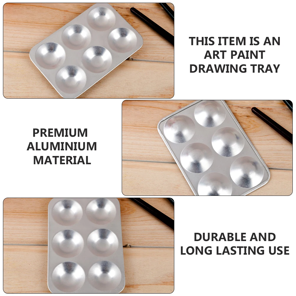 

2pcs Aluminum Painting Tray Pigment Holder Color Mixing Board Art Supplies for Oil Watercolor Pigments Space Saving