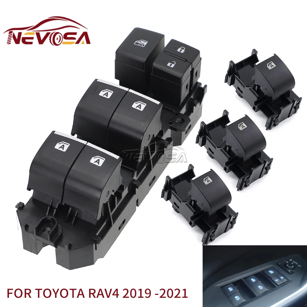 NEVOSA For Toyota RAV4 Corolla C-HR 2019 2020 2021 Power Window Switch Button Left Drive 84040-06070 84040-33170 84040-10020 LHD