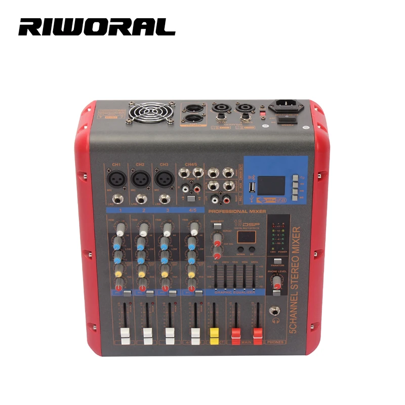 

PMR506 4 Channel Mixer Dj Sound Audio Power Mixer Usb Interface Controller for Stage