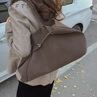 LEFTSIDE Big Short Handle PU Leather Solid Color Tote Bags for Women 2024 Y2K Ladies Shoulder Bag Females Retro Handbags