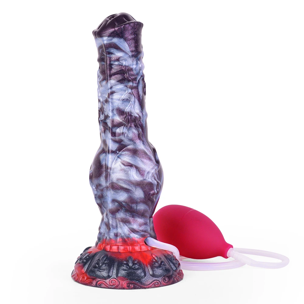 NNSX Large Ejaculation Dildo with Dog Knot Soft Silicone Anal Plug Squirting Penis Vaginal Masturbation Adult Sex Toys Unisex view 2