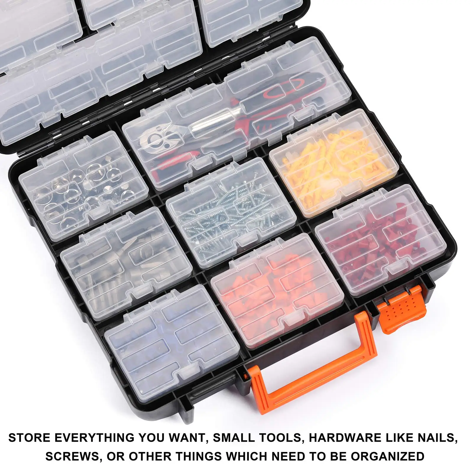 Detachable Toolbox Storage Box with Hardware Storage Box for Legos, Nails, Screws, Bolts, Nuts