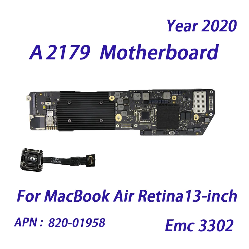 Original Motherboard For Macbook Air Retina A2179 Logic Board With Touch ID i3 i5 8g 128g 256g 500g 2020 Year EMC 3302 820-01958