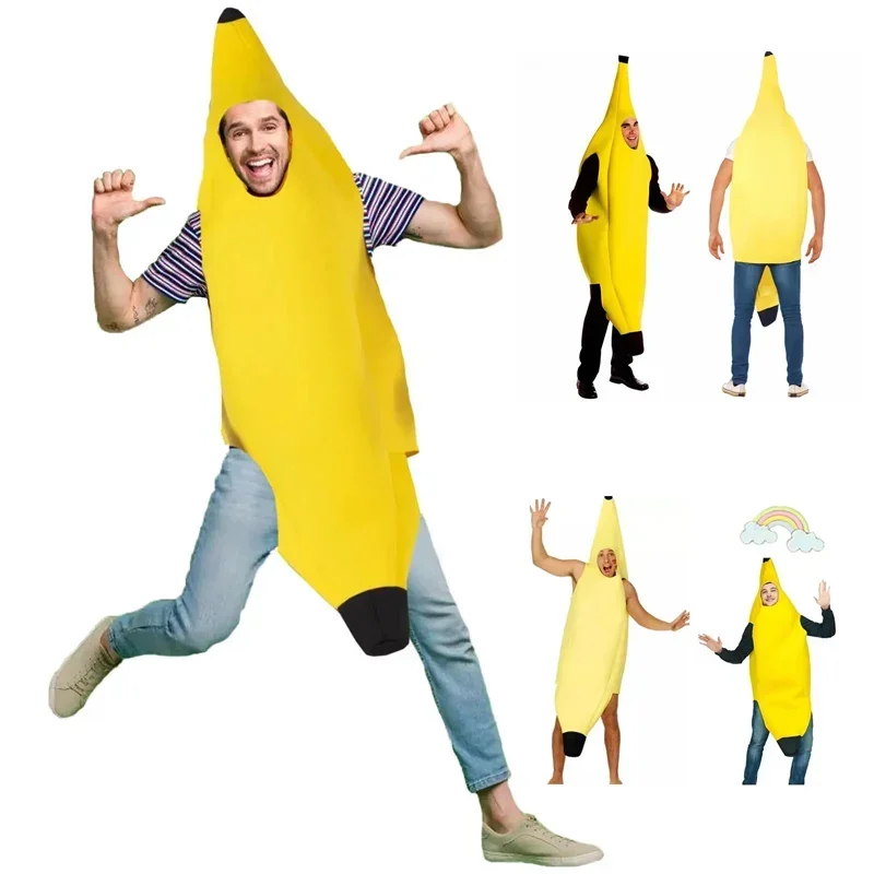 

Child/Adult Unisex Fun Banana Set Yellow Costume Light Halloween Fruit Fancy Party Holiday Dance Dress Costume ﻿
