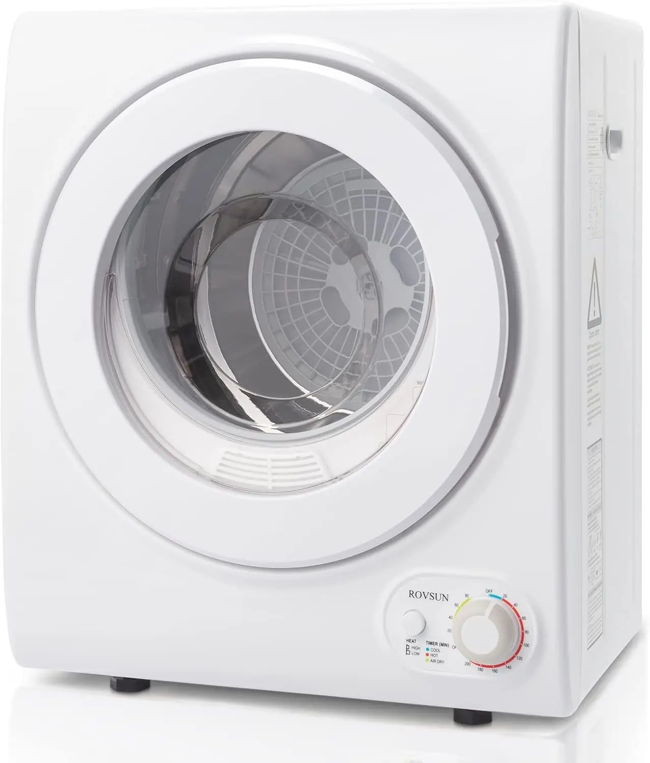 110V Portable Clothes Dryer, High End Laundry Front Load Tumble Dryer Machine with Stainless Steel Tub & Simple Control Knob for