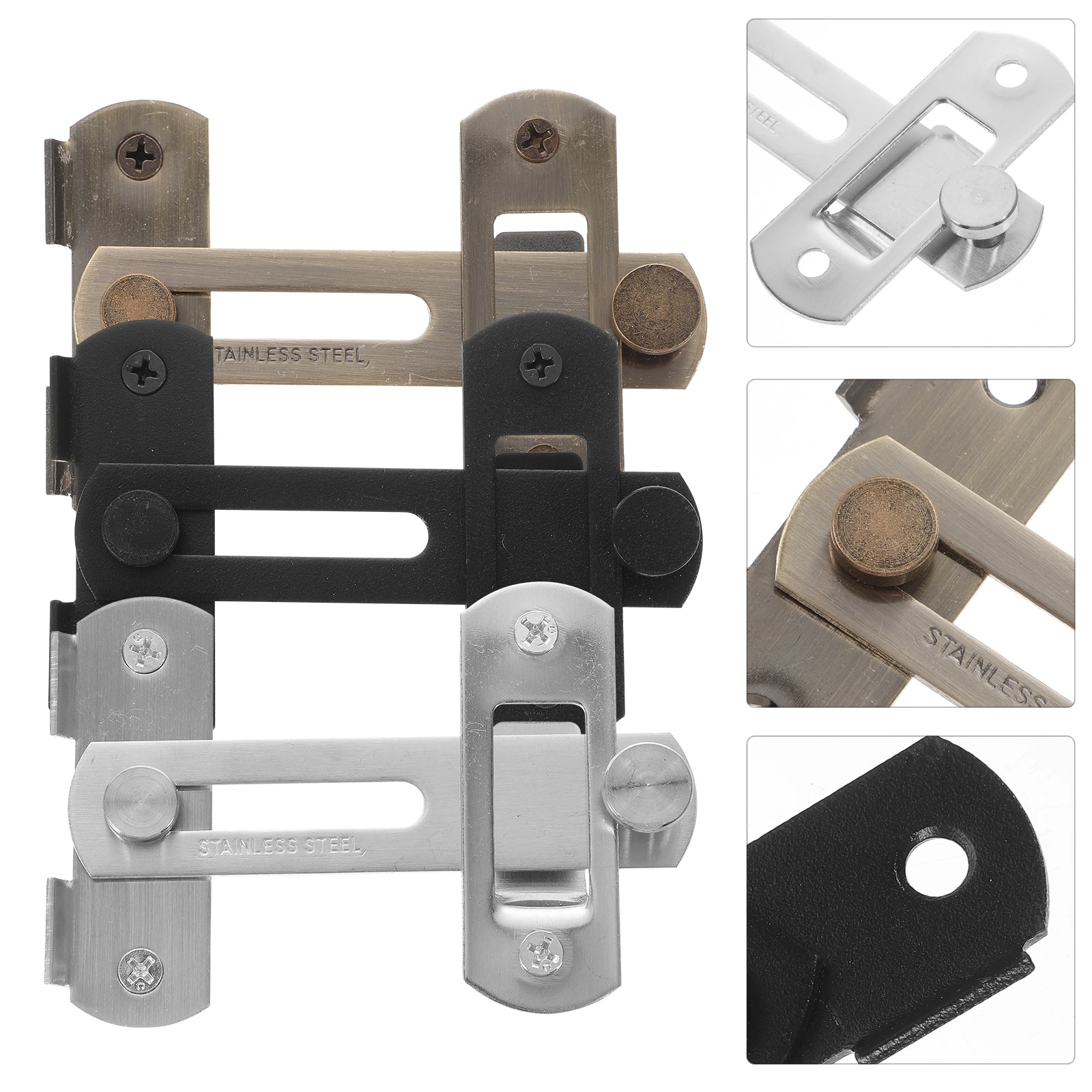 3 قطعة 90 درجة مزلاج الفولاذ المقاوم للصدأ بوابة مزلاج ل سياج خشبي الحظيرة قفل الباب المشبك قفل أمان الحمام باب المرآب غلق بمشبك