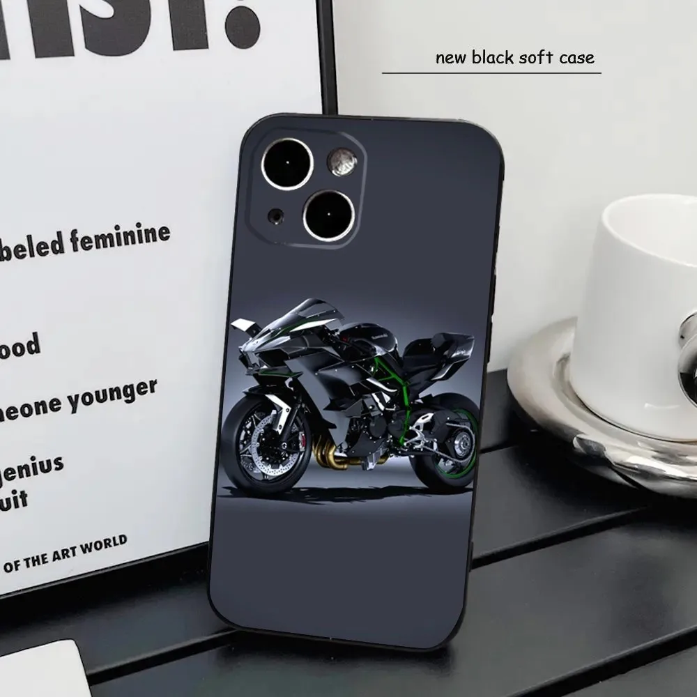 Cool Motorcycle H2R Phone Case For iPhone16,15,14,13,12 Mini 11 Pro XR,X,XS,MAX 8 Plus K-Kawasakies-S Silicone Cover Soft Black