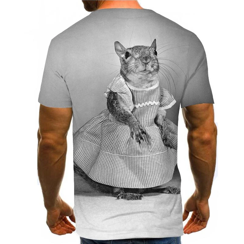 Men/Women Cute Puppy Face Tee Funny Pet T-shirt Men\'s Squirrel T Shirt 3D Print Shirt Animal Graphic Tees Lovely Pattern Tops