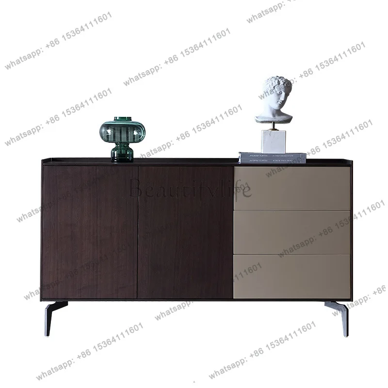 

Italian light luxury solid wood porch cabinet household simple large-capacity locker