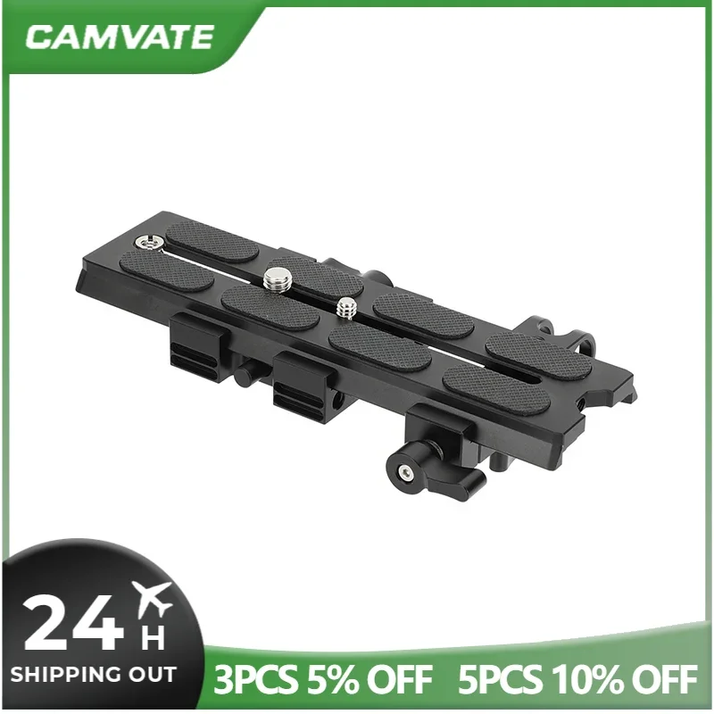 CAMVATE Manfrotto Quick Release Plate Clamp Base Sliding QR Camera Plate with 15mm Rail Clamp for 501 504 577 701 Tripod Head