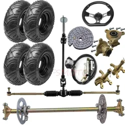 Not a Whole Set 740mm Rear Axle or Steering Wheel /Hub/6-inch Tyres for 110cc Go Kart Golf Cart Scooters Quad Bike ATV Parts