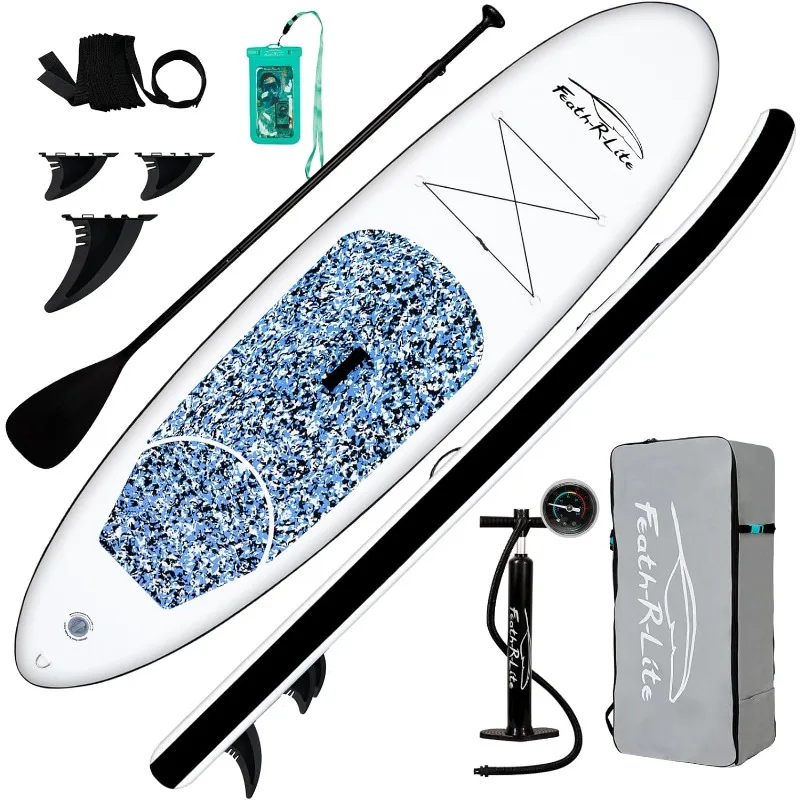 FEATH-R-LITE Inflatable Stand Up Paddle Board 10'x30''x6'' Ultra-Light (16.7lbs) SUP with Paddleboard Accessories