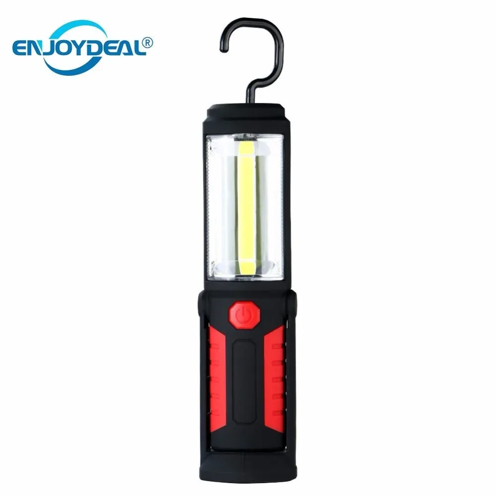 Mini Flashlight Torch LED Work Light Inspection Lamp COB Garage Magnetic Maintenance Light for Camping Tent Lantern Hook