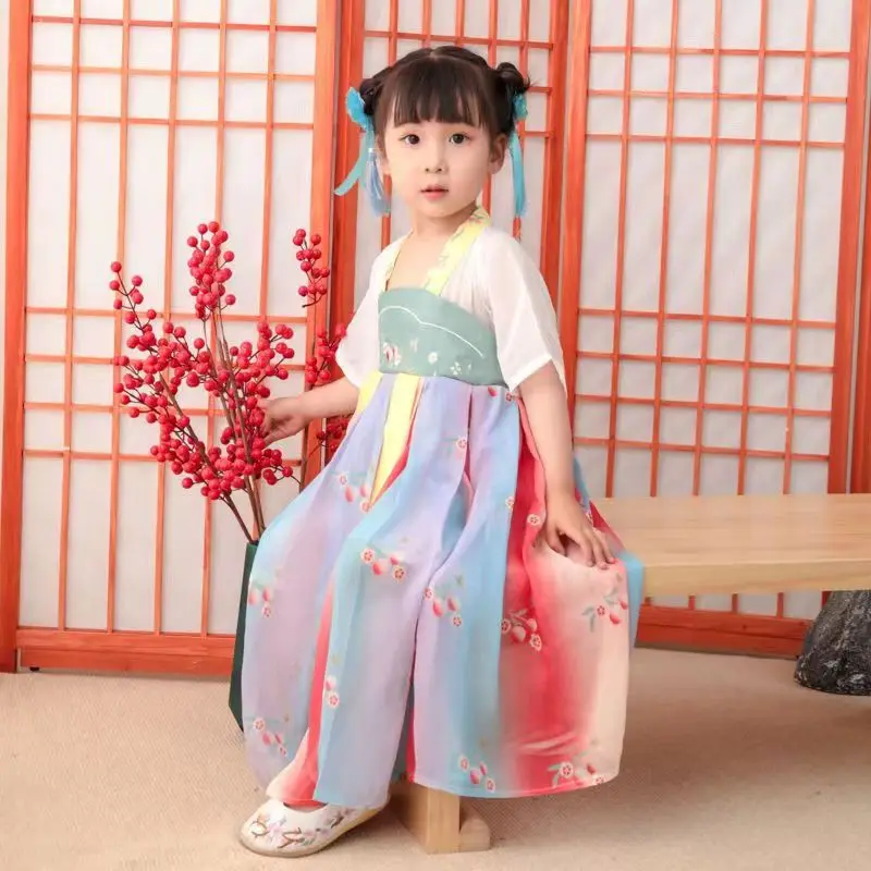 

Children Hanfu Princess Baby Girl Dress CottonTraditional Chinese Cloth Outfit Costumes Oriental Fairy