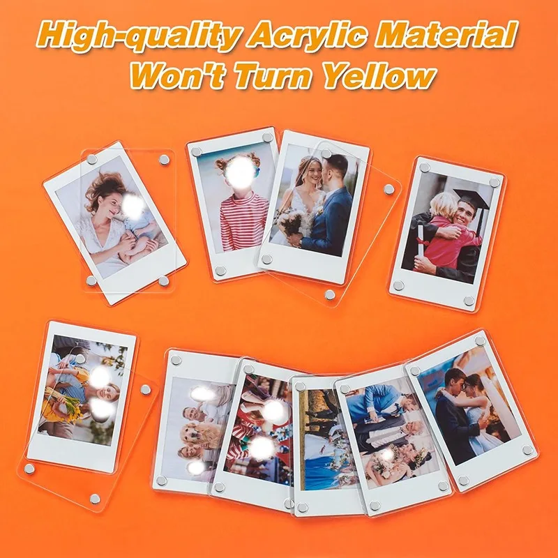 1/6pcs Clear Magnet Photo Frames Acrylic Insert Photo Holders Magnetic Fridge Picture Display Frame Home Office Storage Tools