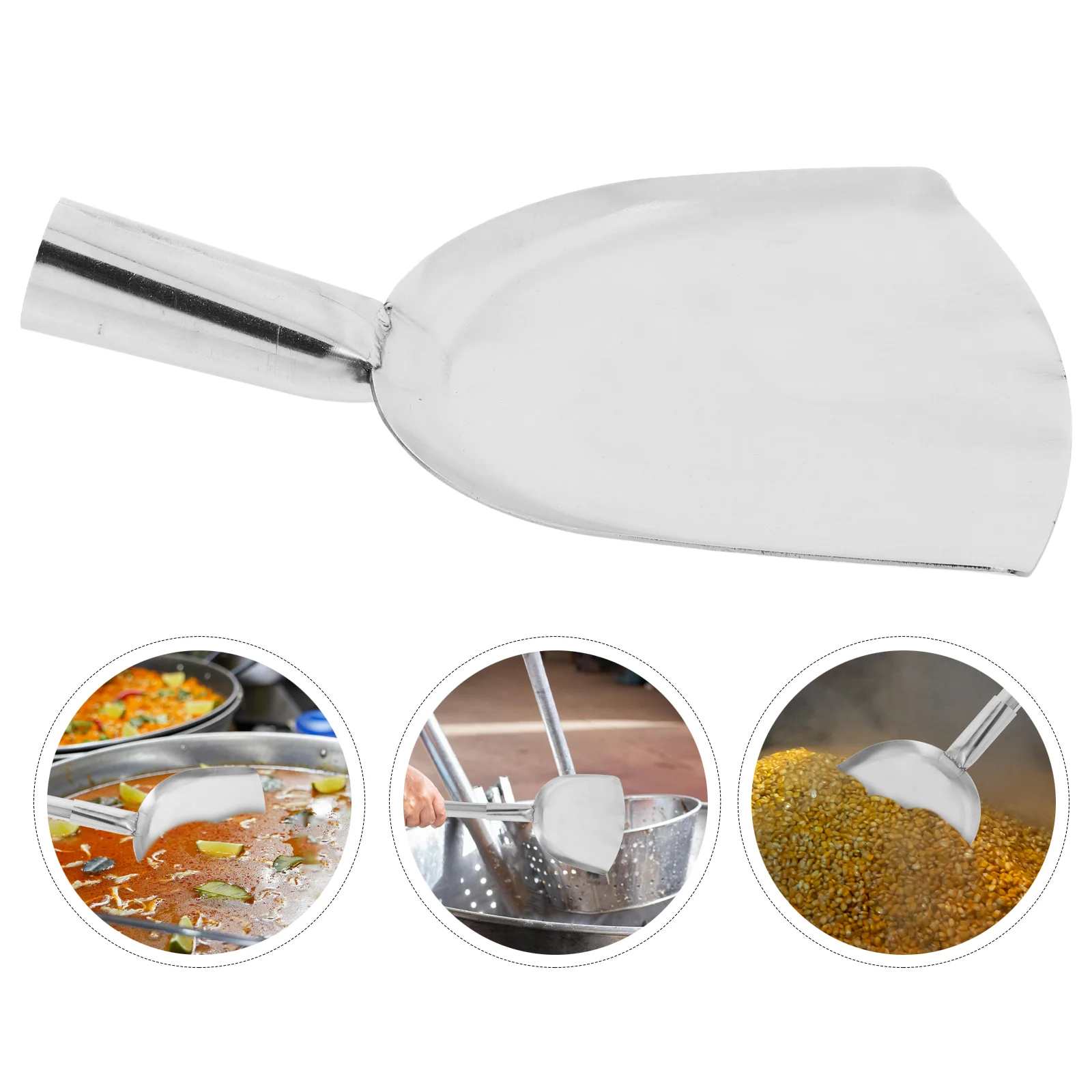 

Large Frosted Stainless Steel Spatula Thickened Heavy Duty Square Kitchen Cooking Utensil Big Size Restaurant Grade Nonslip