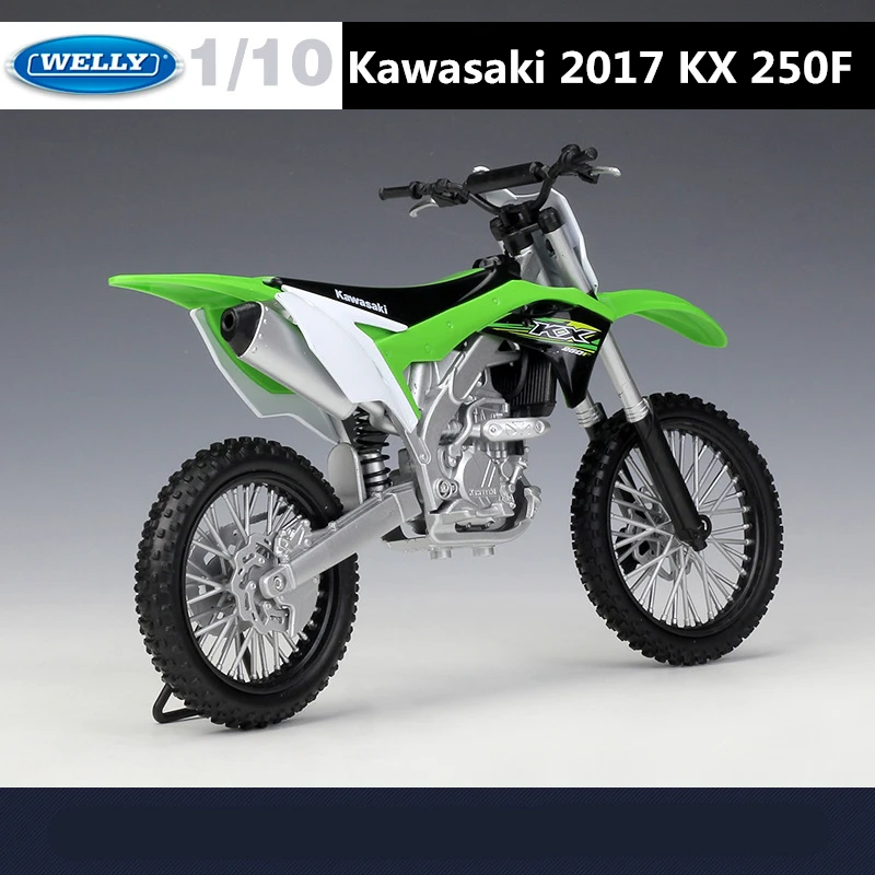 Welly 1:10 Kawasaki 2017 KX 250F Alloy Motorcycle Model High Simulation Diecast Metal Motorcycle Model Collection Children Gifts