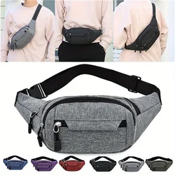 Men's Breast Package Waterproof Outdoor Sports Bag Canvas Pouch Korean-style Waist Bag Fanny Pouch Crossbody Male Banana Bag