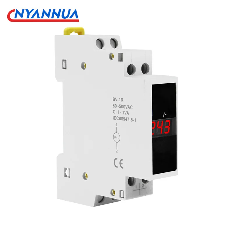 Din Rail, мини однофазный цифровой дисплей, вольтметр, светодиодный фонарь, 1 ВА, AC50/60 Гц