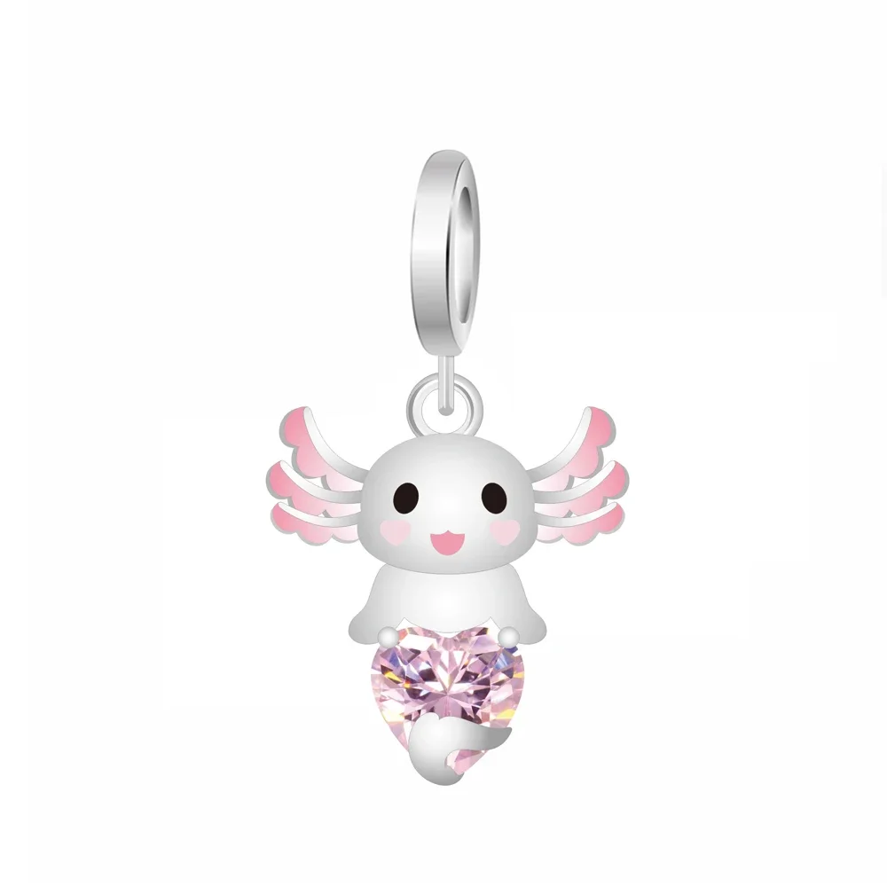 New Original Design Mexican Axolotl Charm Cute Salamander Bead Pendant Fit Pan Bracelet DIY Women Jewelry Gift Animal Beads