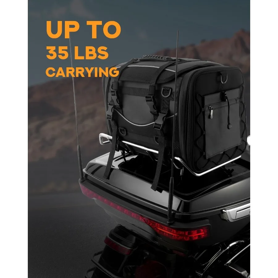 Porte-bagages supérieur Air Wing pour moto Touring : porte-bagages durable au fini chromé compatible avec HarleyDavidson Touring Stree