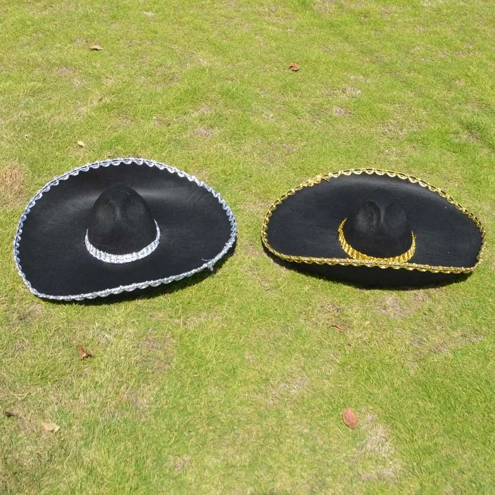 Suministros para festivales Sombrero de estilo étnico Sombrero de sol grande con ala enrollada Sombrero de México Cosplay para adultos Gorras mexicanas Sombrero de fiesta