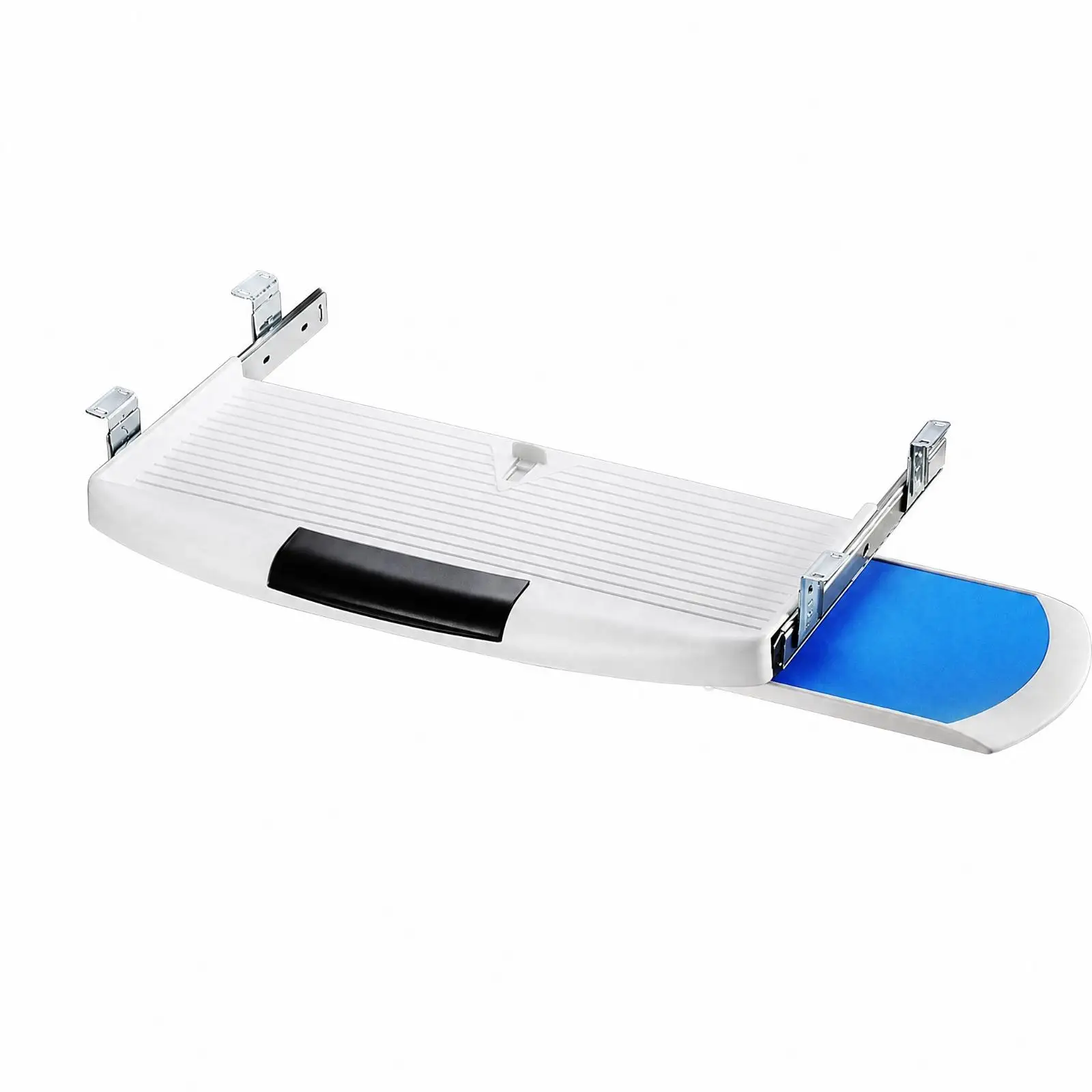 Pull Out Keyboard Tray with Metal Finish Sliding Mechanism for Office Desk and Home Computer Station