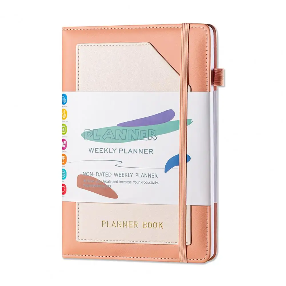 นักวางแผนพร้อมนิสัยติดตามผู้วางแผนที่คู่ควรกับของขวัญพร้อมสติกเกอร์หนังสังเคราะห์2024-2025พร้อมวิสัยทัศน์ติดตามนิสัยสำหรับรายสัปดาห์