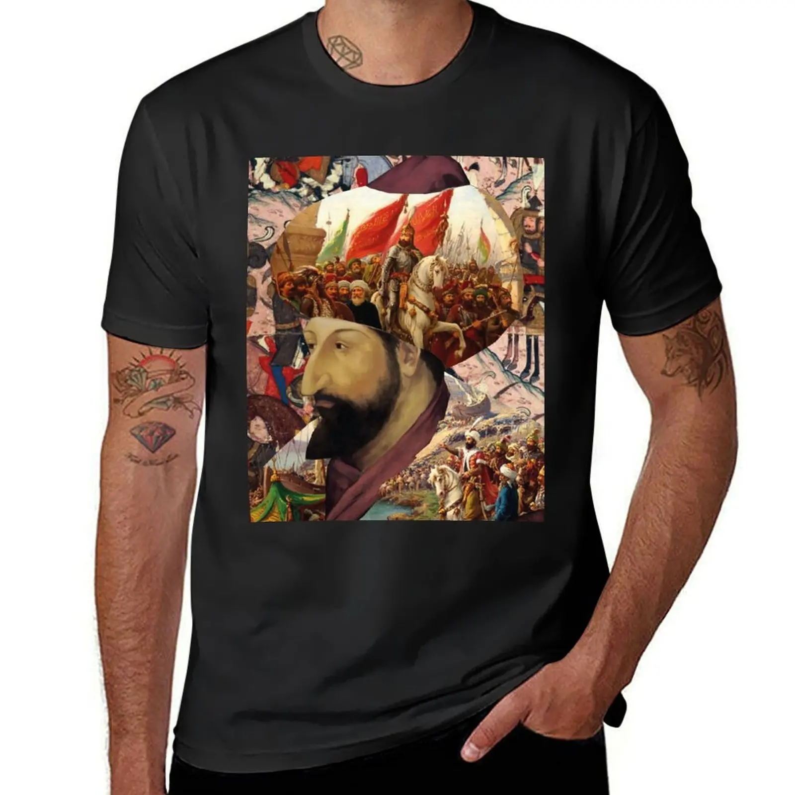 Fatih Sultan Mehmet Collage T-Shirt anime sweat funnys mens big and tall t shirts