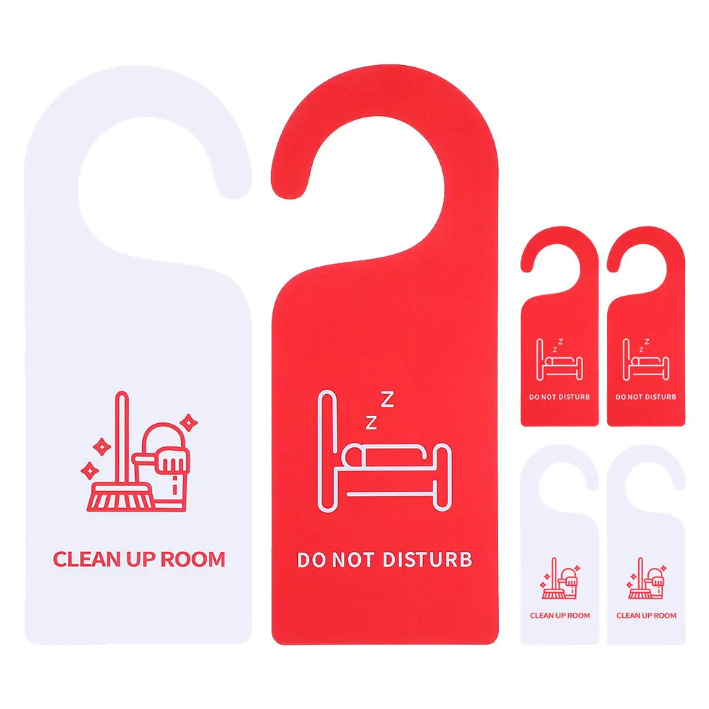 

6Pcs Double Sided Door Hanger Sign Hotel Room Do Not Disturb Clean Up Room Door Knob Sign Privacy Signage Doorknob Hangers