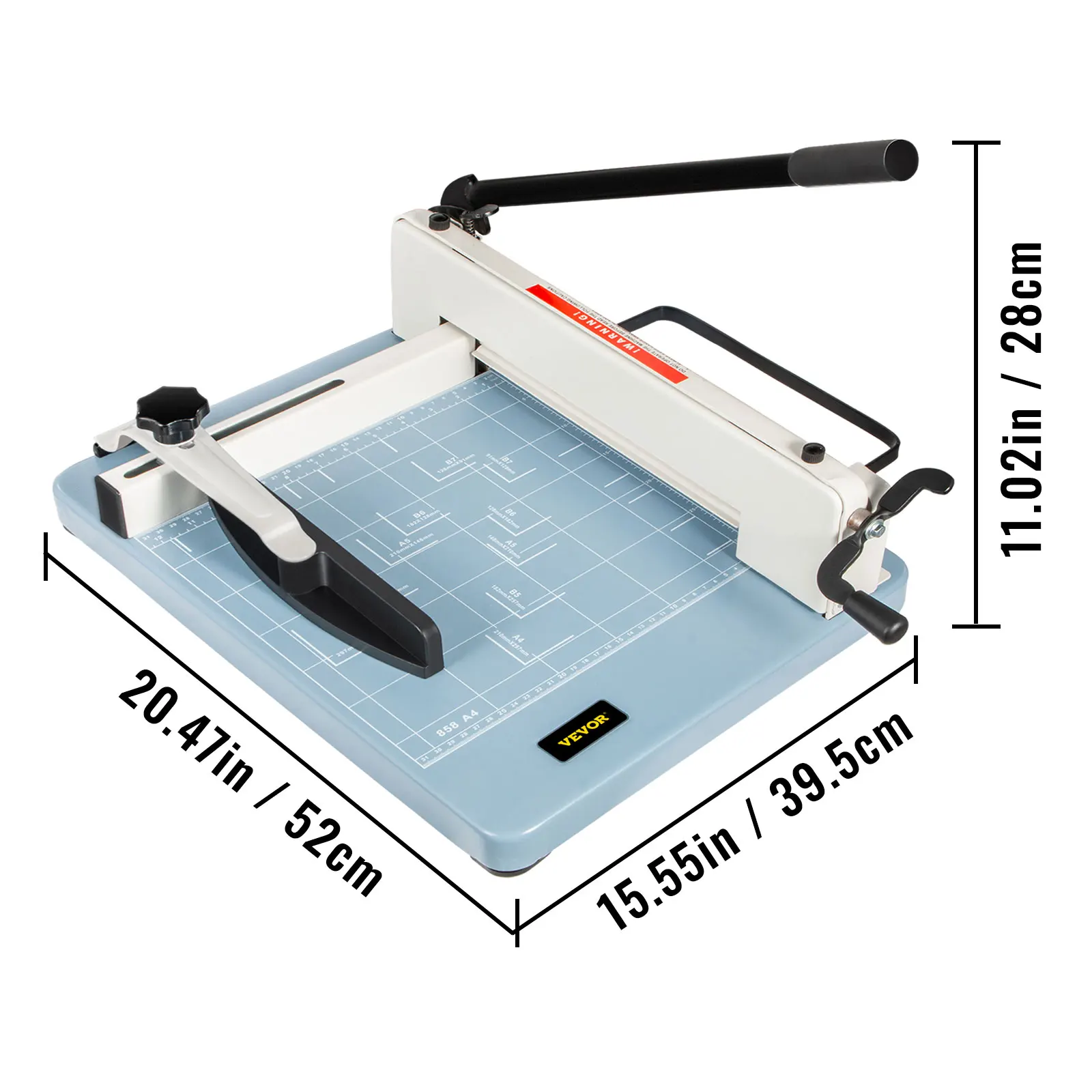 VEVOR 12/17 Inch Manual Paper Cutter Guillotine Trimmer Heavy Duty 300-500 Sheets Shredder for Factory School Office Accessories