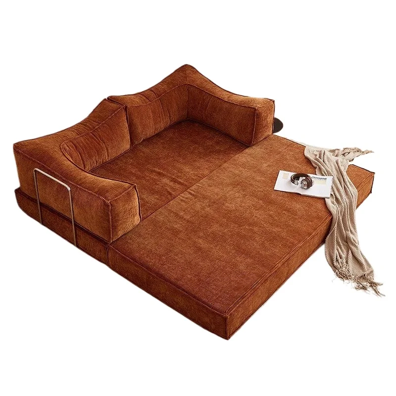 Medieval fabric sofa, modular small apartment living room straight row sofa bed