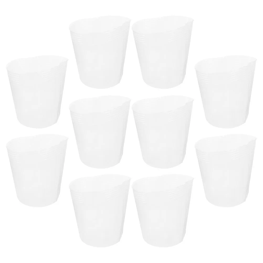 

10pcs Transparent Flower Pot Liners Clear Plastic Gardening Containers Nursery Plant Pots Small Starter Pots For Indoor Outdoor