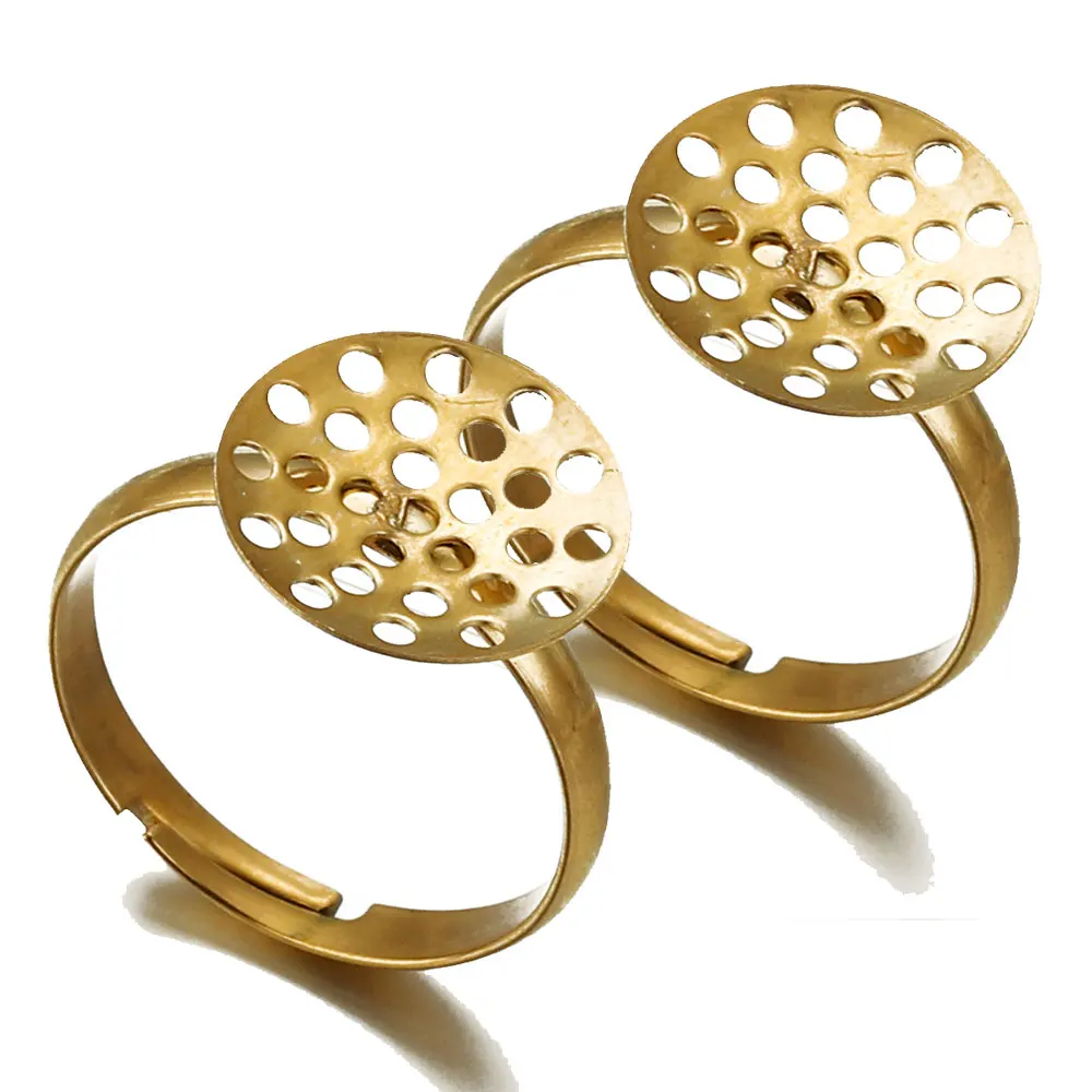 

10 шт./лот, основание для колец из нержавеющей стали, регулируемый лоток, кабошон, настройки, пустой ободок, кольца, эмбрионы для изготовления ювелирных материалов