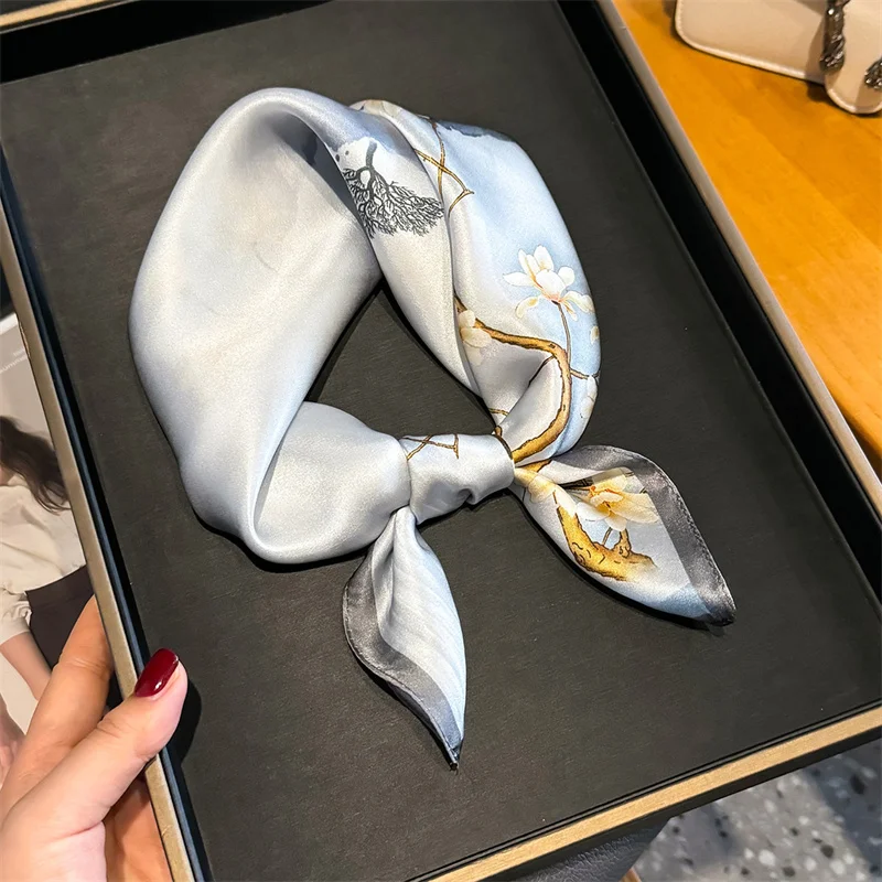 100 %Natural Silk Mulberry Scarf Women Fashion Neck Scarfs Office Lady Hair Foulard Kerchief Female Bandana Shawl Scarves