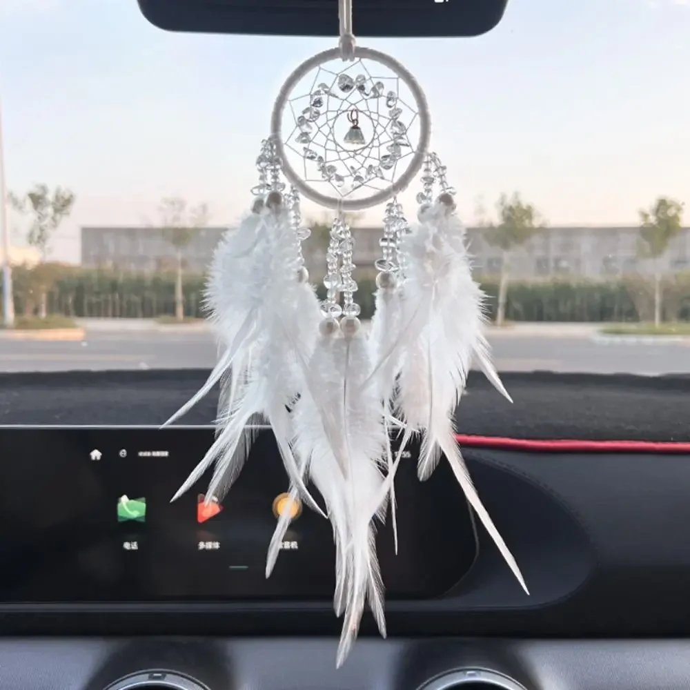 New Hanging Ornament Dream Catcher Car Rear View Mirror Wind Chimes Wall Hanging Pendant Feather Room Decorations