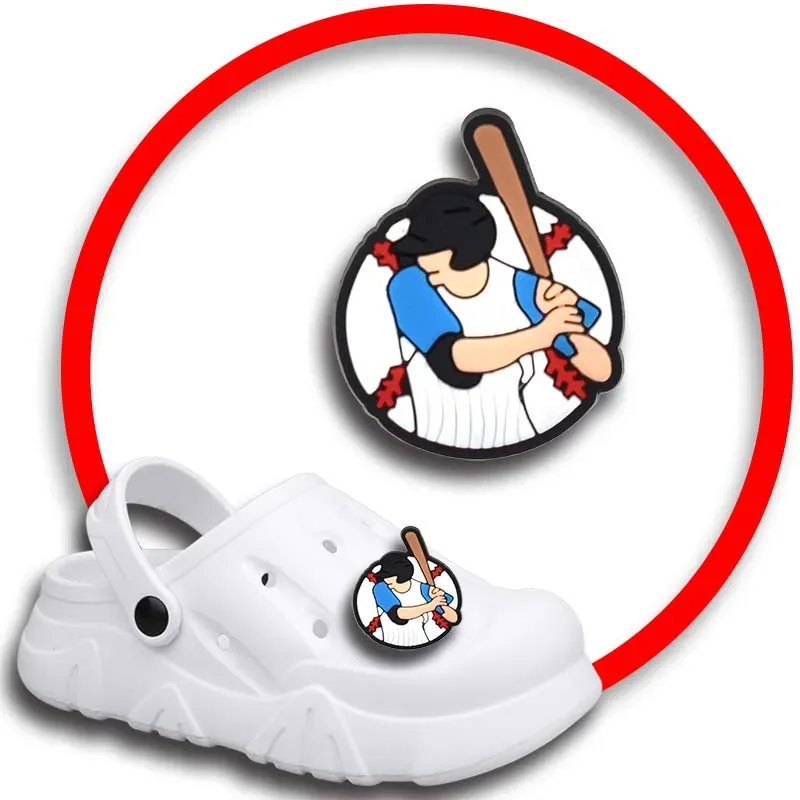 Ciondoli per scarpe da Baseball per sandali Crocs zoccoli da donna spille decorazioni per scarpe accessorio distintivi da uomo ragazzi ragazze scarpe per bambini accessori