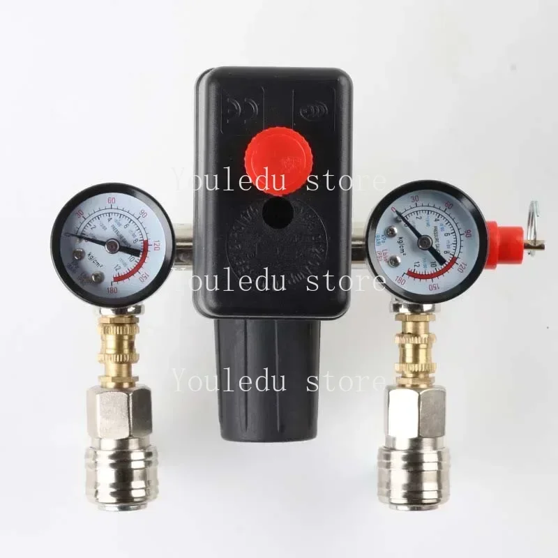220V 90-120 psi Air Compressor Pump with Pressure Switch Control Valve Manifold Relief Regulator with Gauge