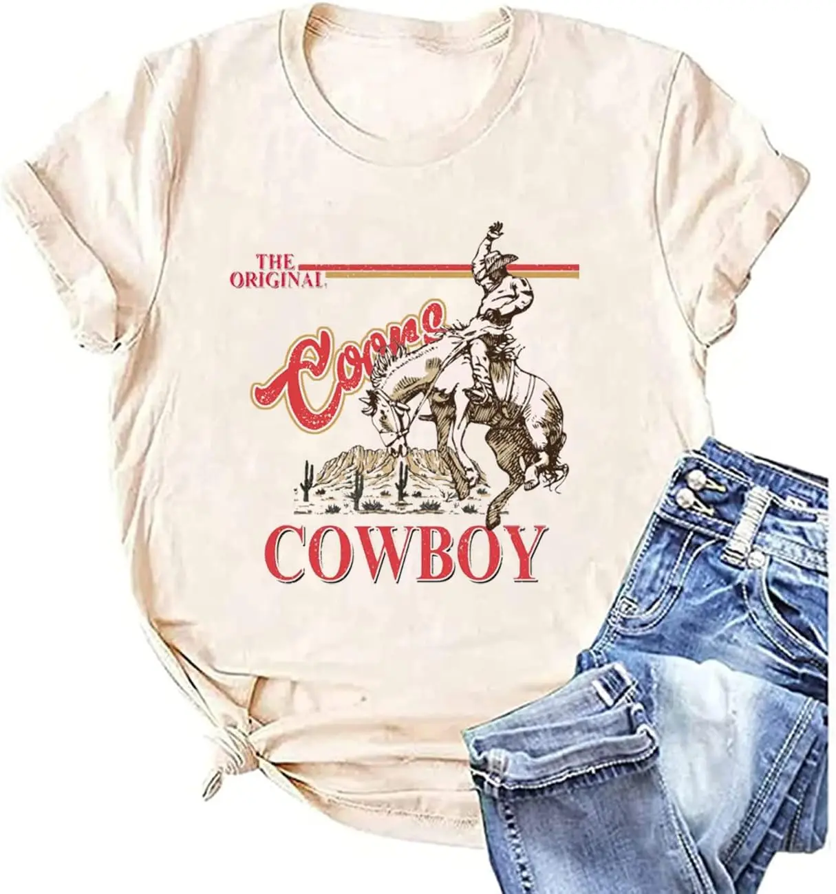 Retro Western T-Shirt Women Vintage Country Music Shirt Street Rodeo Graphic Cowboy Tees Tops New Fashion Top Tees