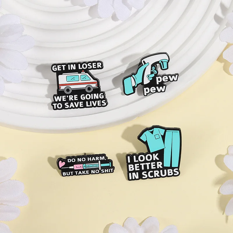 أنا أحب الناس على الطاولة المفتوحة المينا دبوس مخصص مشرط التخدير بروش شارة التلبيب مجوهرات طبية هدية للأطباء