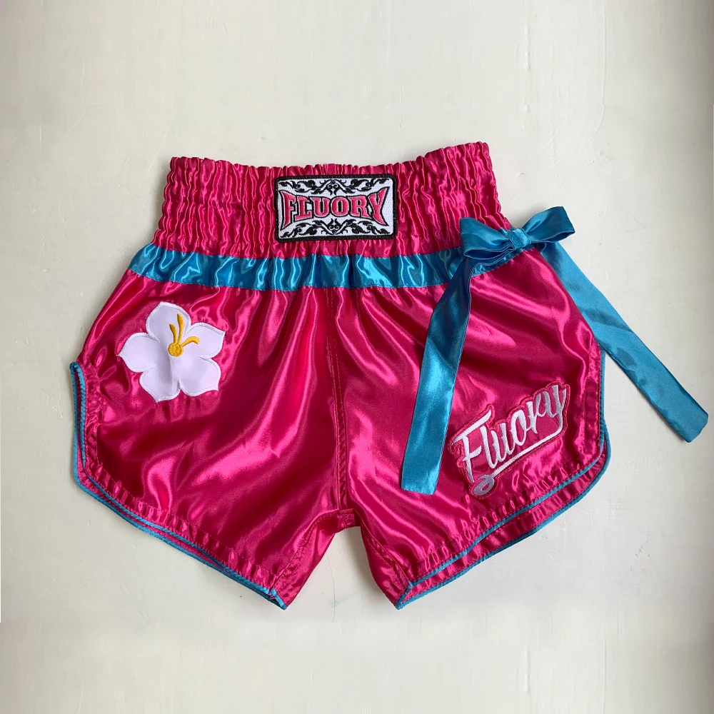 FLUORY MTSF95 MMA Fighting Muay Thai Shorts Boxeo Boxer Training Sports High Quality Kick Boxing Fitness Athletic  Pants For Kid