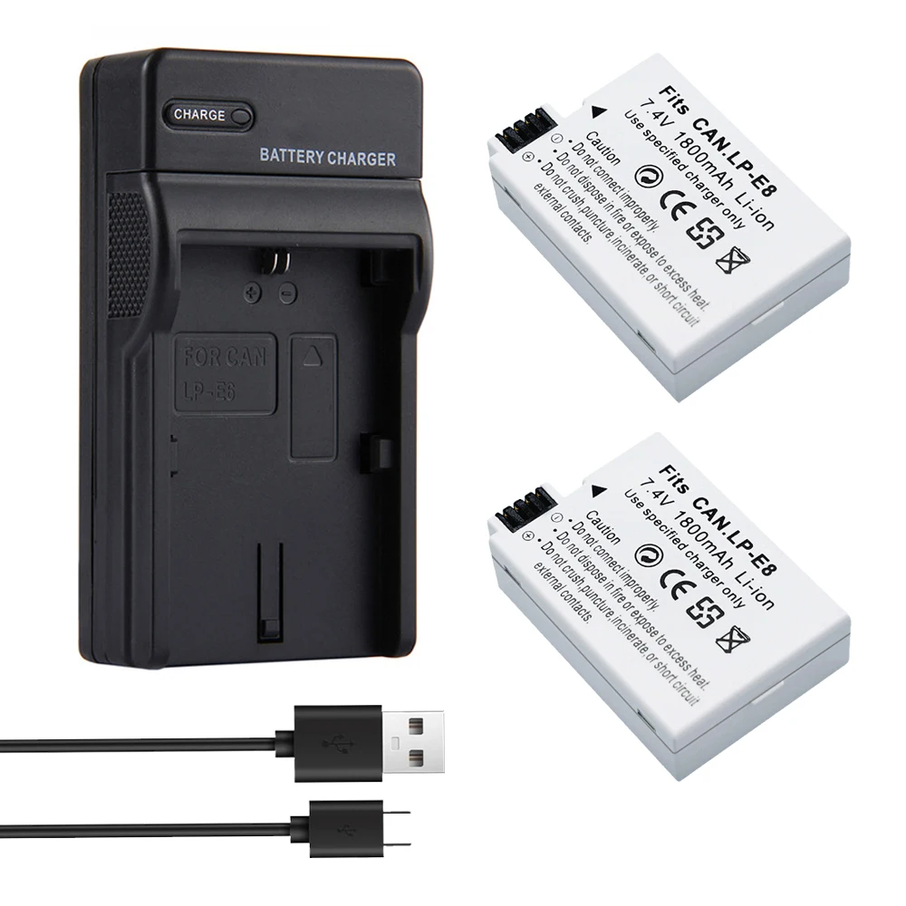 1800mAh LP-E8 LP E8 Battery for Canon Rebel T3i T2i T4i T5i 600D 550D 650D 700D Kiss X5 X4 Kiss X6 Digital Camera