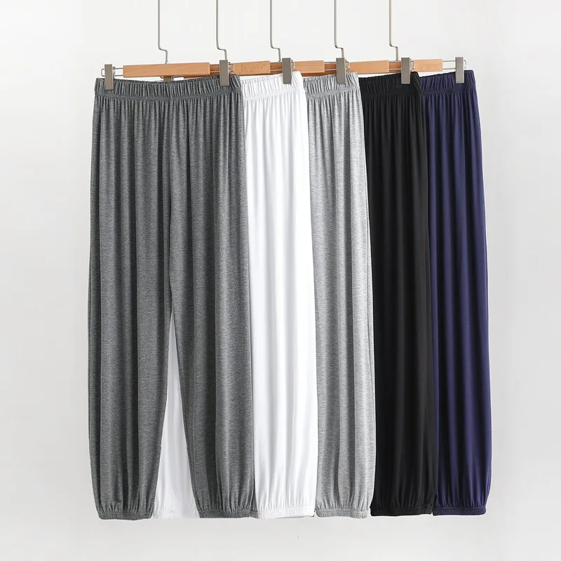 Modal Men's Leg Binding Mosquito Proof Pants Woman Sleeping Pants and Home Pants Casual and Versatile Lantern Pants Fall Winter