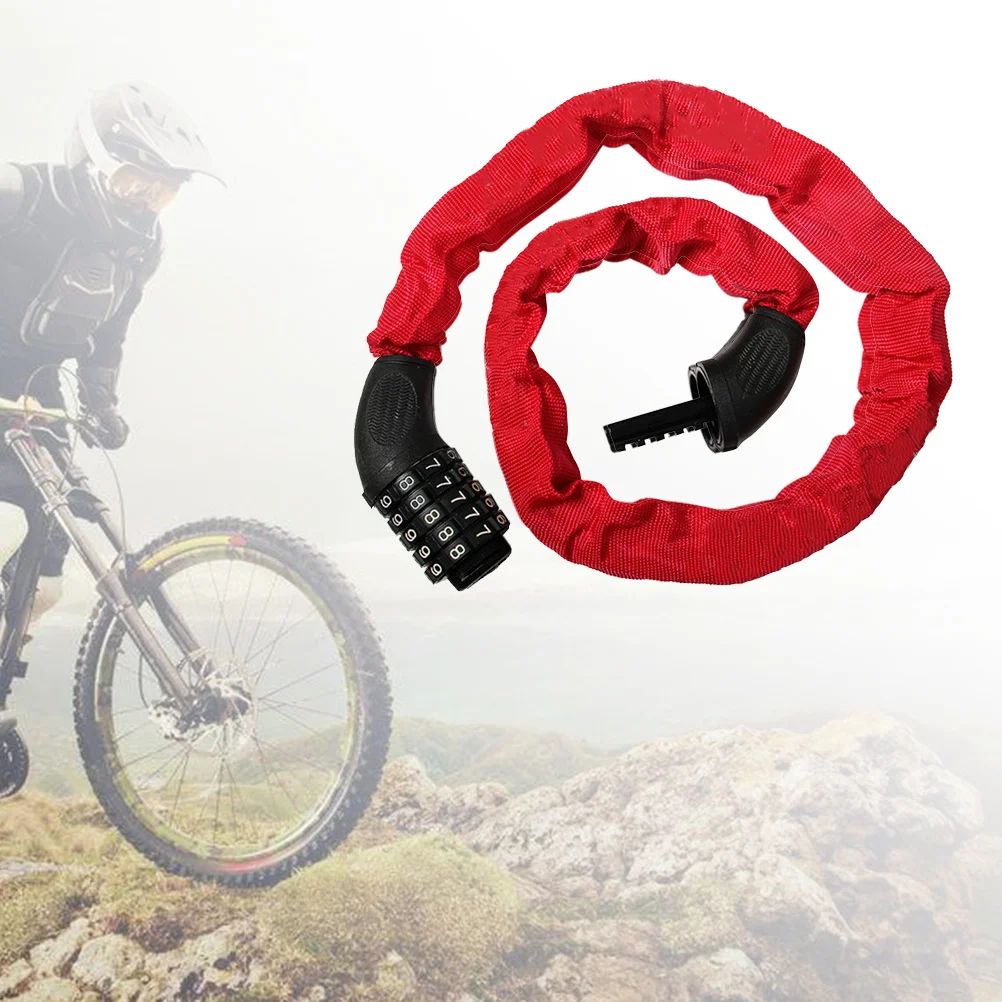 

5-Digit Combination Bike Lock Heavy Duty Resettable Password Chain Lock For Motorcycle Gate Fence Garage Door Tool Box Lawnmower