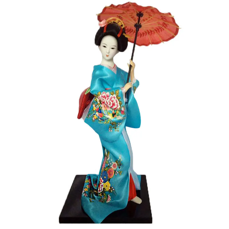 25cm Kawaii Statuette Japanese Geisha Dolls Kimono Dolls Belle Girl Lady Collection Home Decor Miniature Gift Figurines